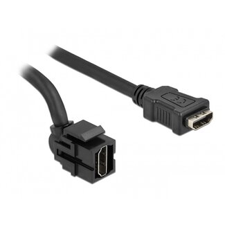 DeLOCK HDMI haaks (110° boven) Keystone module - HDMI (v) | HDMI1.4 (4K 30Hz) | zwart | 0,30 meter