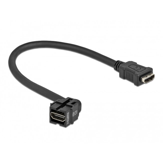 HDMI haaks (110° boven) Keystone module - HDMI (v) | HDMI1.4 (4K 30Hz) | zwart | 0,30 meter