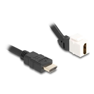 DeLOCK HDMI haaks (45° boven) Keystone module - HDMI (m) | HDMI2.1 (8K 60Hz + HDR) | wit | 0,20 meter