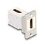 HDMI haaks (90°) Keystone module | met inbouwframe | HDMI2.1 (8K 60Hz + HDR) | wit