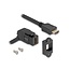 HDMI haaks (45°) Keystone module - HDMI (m) | met inbouwframe | HDMI2.1 (8K 60Hz + HDR) | zwart | 0,30 meter