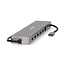 Nedis USB-C - 2x HDMI 4K 60Hz, USB-A, USB-C PD 100W, RJ45, 3,5mm en (Micro) SD adapter | grijs | 0,40 meter