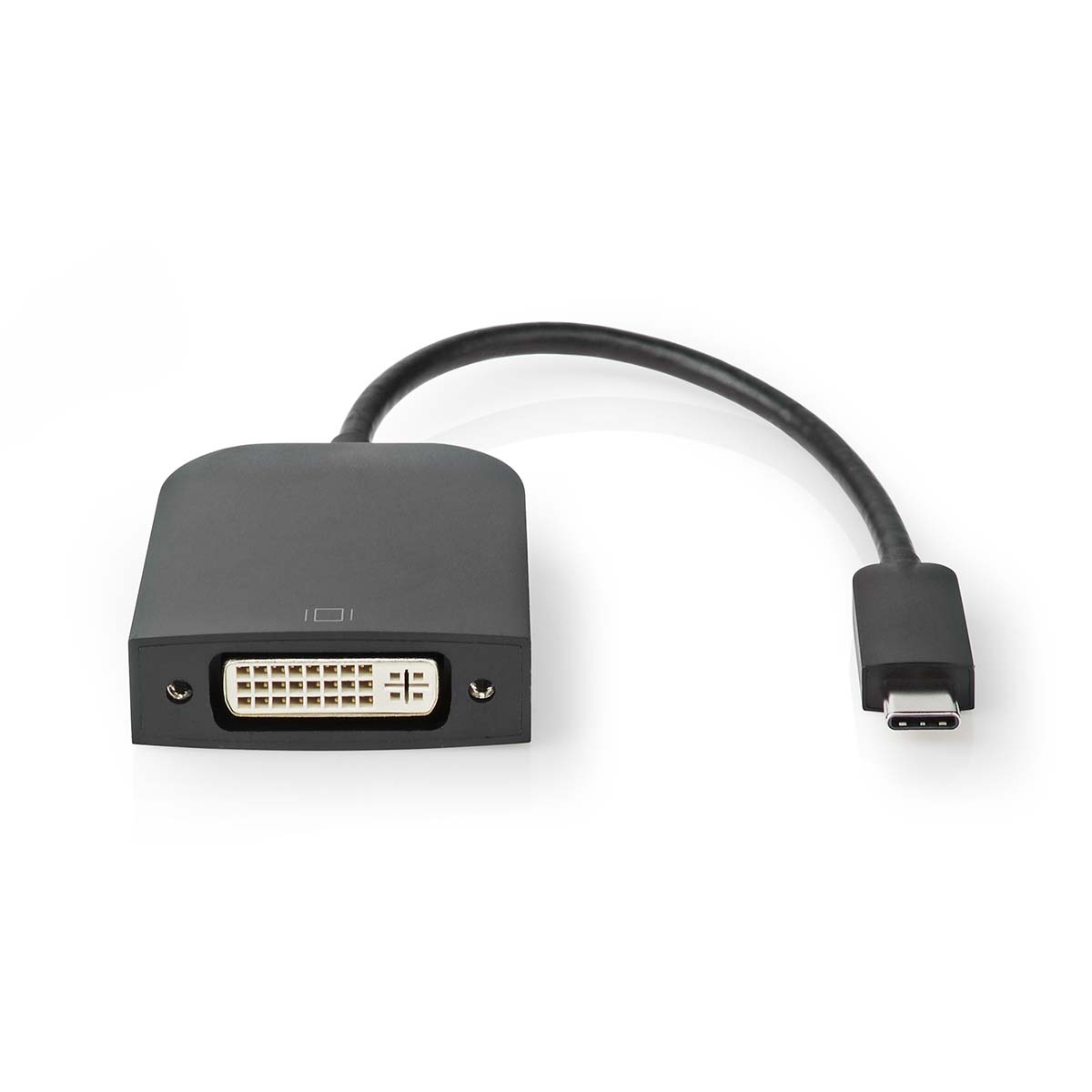 Nedis USB-C Adapter - USB 3.2 Gen 1 - USB-C Male - DVI-D 24+1-Pins Female - 1080p - 0.20 m - Rond - Vernikkeld - PVC - Zwart - Doos