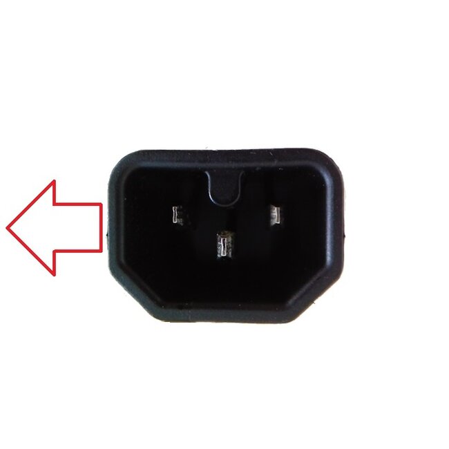 C15 (haaks/links) - CEE 7/7 (haaks) stroomkabel | 3x 0,75mm (rubber) | zwart | 2 meter