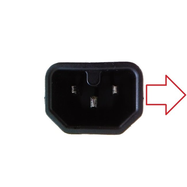 C15 (haaks/rechts) - C14 stroomkabel voor UPS/PDU | 3x 1,00mm (rubber) | zwart | 1 meter