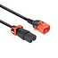 Dual IEC Lock C15 - C14 stroomkabel voor UPS/PDU | 3x 1.00mm (rubber) | zwart | 3 meter