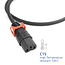 Dual IEC Lock C15 - C14 stroomkabel voor UPS/PDU | 3x 1.00mm (rubber) | zwart | 3 meter