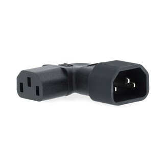 Nedis Nedis C13 (haaks/rechts) - C14 stroomadapter | zwart