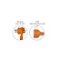 CEE 7/7 (plat/haaks) - CEE 7/3 (recht) stroom verlengkabel | 3x 1,50mm | oranje | 50 meter