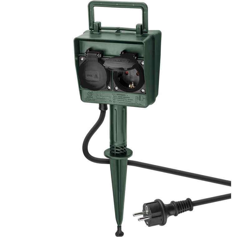 Buitenstopcontact - 4 voudig - IP44 - Incl. 2 meter snoer - Tuincontactdoos - Stekkerdoos buiten