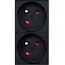 19 inch stekkerdoos | schakelaar | CEE 7/7 - 9x CEE 7/5 (België) | 1U | zwart | 2 meter