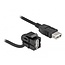 USB-A haaks (110° beneden) Keystone module - USB-A (v) | USB2.0 | zwart | 0,30 meter