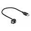 USB-A haaks (110° beneden) Keystone module - USB-A (v) | USB2.0 | zwart | 0,30 meter