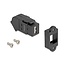 USB-A haaks (45°) Keystone module | met inbouwframe | USB2.0 | zwart