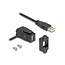 USB-A haaks (45°) Keystone module - USB-A (m) | met inbouwframe | USB2.0 | zwart | 0,30 meter