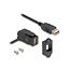 USB-A haaks (45°) Keystone module - USB-A (v) | met inbouwframe | USB2.0 | zwart | 0,30 meter
