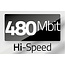 USB-A haaks (45°) Keystone module - USB-A (v) | met inbouwframe | USB2.0 | zwart | 0,30 meter