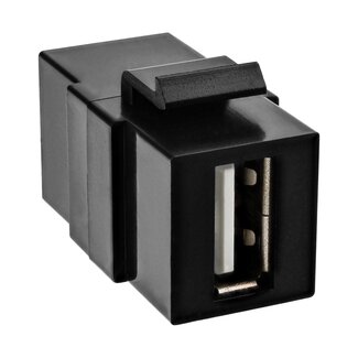 DeLOCK USB-A Keystone module | verticaal | USB2.0 | zwart