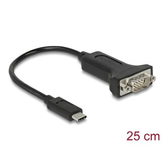 DeLOCK Delock Adapter USB Type-C™ to 1 x Serial RS-232 D-Sub 9 pin male with nuts 25 cm