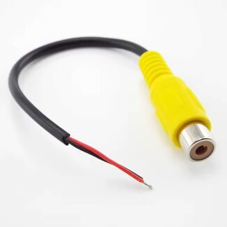 Universal Tulp composiet video (v) – open eind videokabel | zwart | 0,15 meter