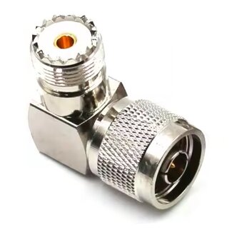 Dolphix N (m) - UHF (v) haakse adapter | 50 Ohm