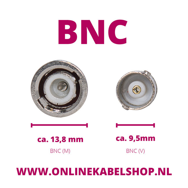 SMA (v) inbouw - BNC (v) inbouw adapter kabel | RG316 | 50 Ohm | 0,15 meter
