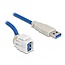 USB-A haaks (110° boven) Keystone module - USB-A (m) | USB3.0 5 Gbps | wit | 0,50 meter