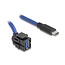USB-A haaks (110° boven) Keystone module - USB-C (m) | USB3.0 5 gbps | zwart | 0,50 meter