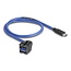 USB-A haaks (110° boven) Keystone module - USB-C (m) | USB3.0 5 gbps | zwart | 0,50 meter