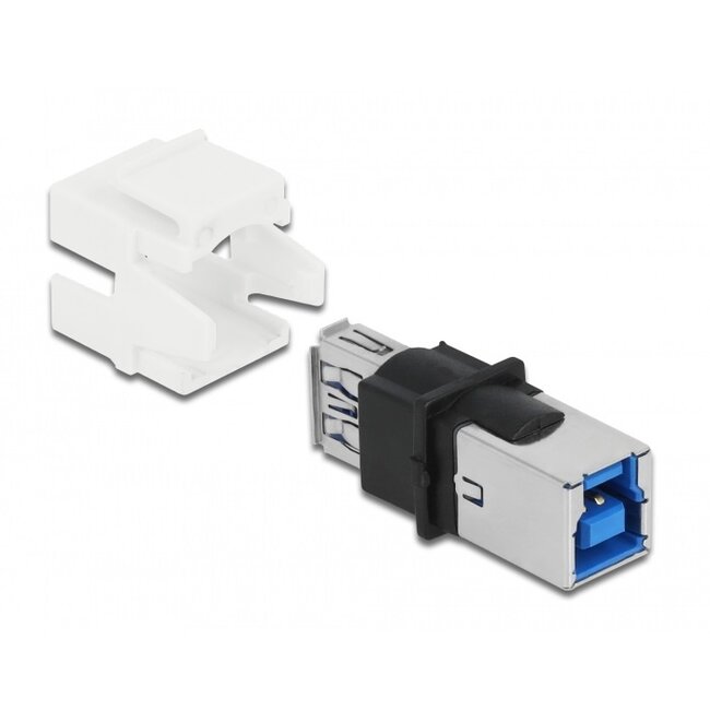 USB-A - USB-B Keystone module | dubbelzijdig | USB3.0 5 Gbps | wit