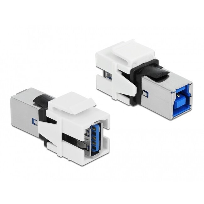 USB-A - USB-B Keystone module | dubbelzijdig | USB3.0 5 Gbps | wit