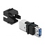 USB-A - USB-B Keystone module | dubbelzijdig | USB3.0 5 Gbps | zwart