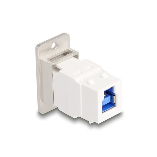 USB-A - USB-B Keystone module | met inbouwframe | USB3.0 5 Gbps | wit