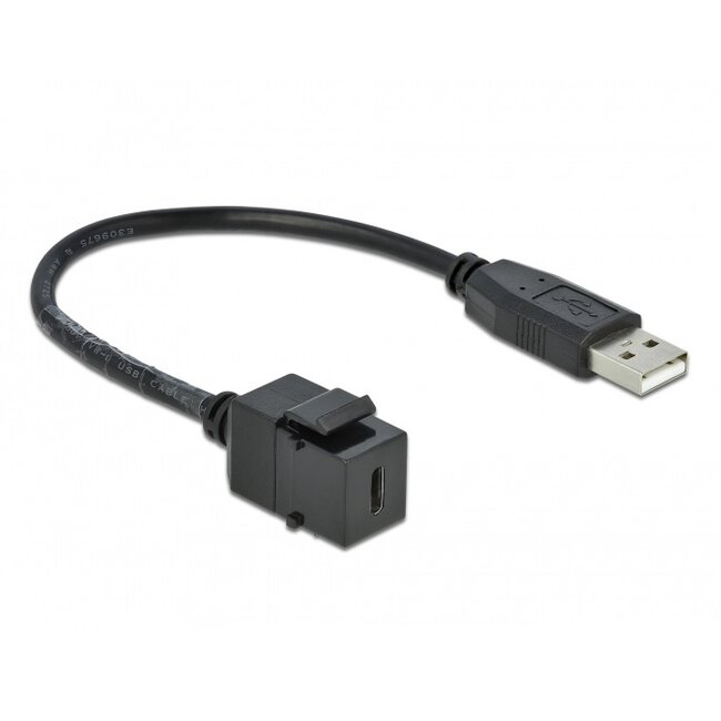 USB-C Keystone module - USB-A (m) | USB2.0 | zwart | 0,25 meter