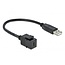 USB-C Keystone module - USB-A (m) | USB2.0 | zwart | 0,25 meter
