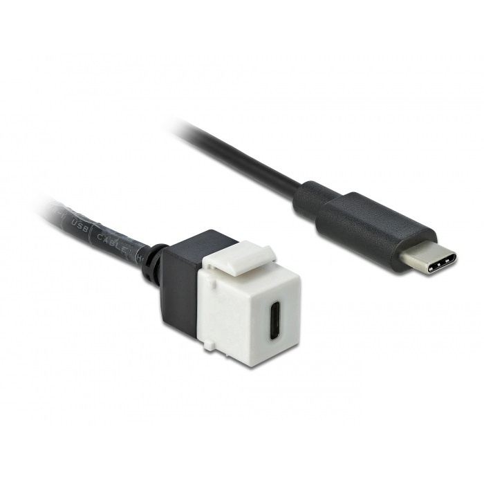 DeLOCK 86399. Constructietype: Plat, Kleur van het product: Zwart, Wit, Aansluiting 1: USB C. Aantal per verpakking: 1 stuk(s)