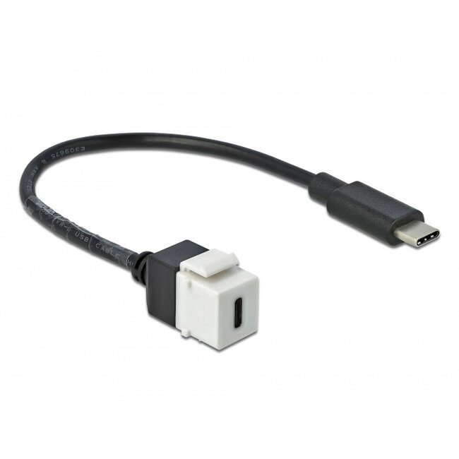 USB-C Keystone module - USB-C (m) | USB3.0 5 Gbps | wit | 0,25 meter