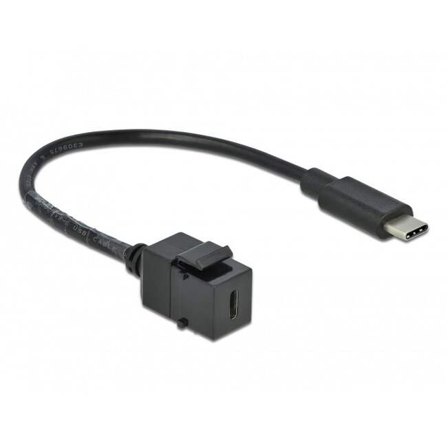 USB-C Keystone module - USB-C (m) | USB3.0 5 Gbps | zwart | 0,25 meter