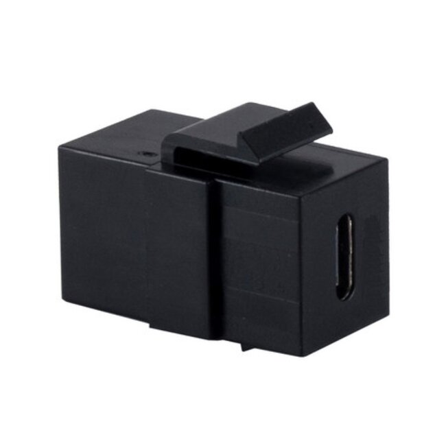 USB-C Keystone module | verticaal | USB3.2 10 Gbps | zwart