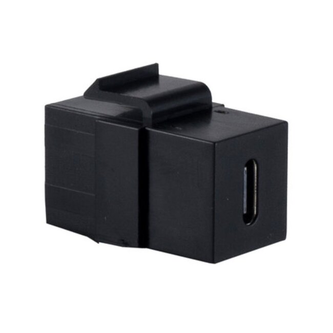 USB-C Keystone module | verticaal | USB3.2 10 Gbps | zwart