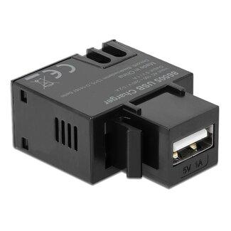 DeLOCK USB-A - terminal block Keystone USB-lader module | 5W | zwart