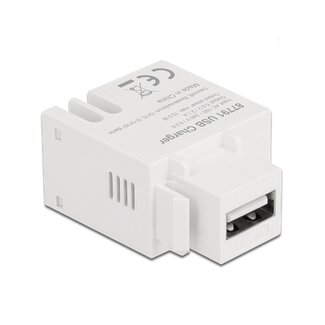 DeLOCK USB-A - terminal block Keystone USB-lader module | 10,5W | wit