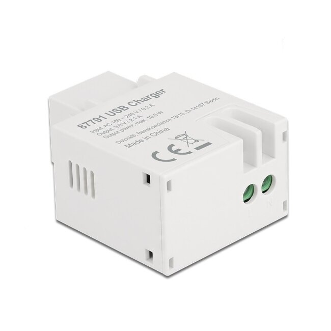 USB-A - terminal block Keystone USB-lader module | 10,5W | wit