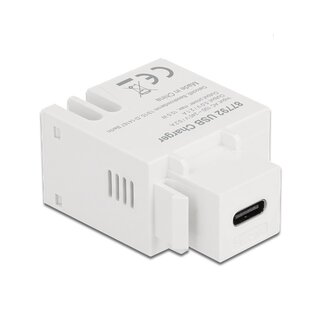 DeLOCK USB-C - terminal block Keystone USB-lader module | 10,5W | wit