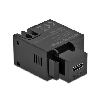 DeLOCK USB-C - terminal block Keystone USB-lader module | 10,5W | zwart