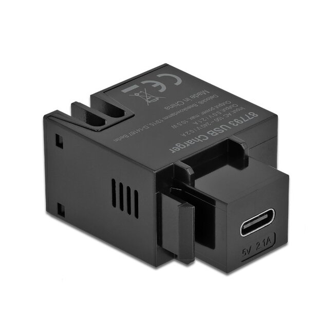 USB-C - terminal block Keystone USB-lader module | 10,5W | zwart