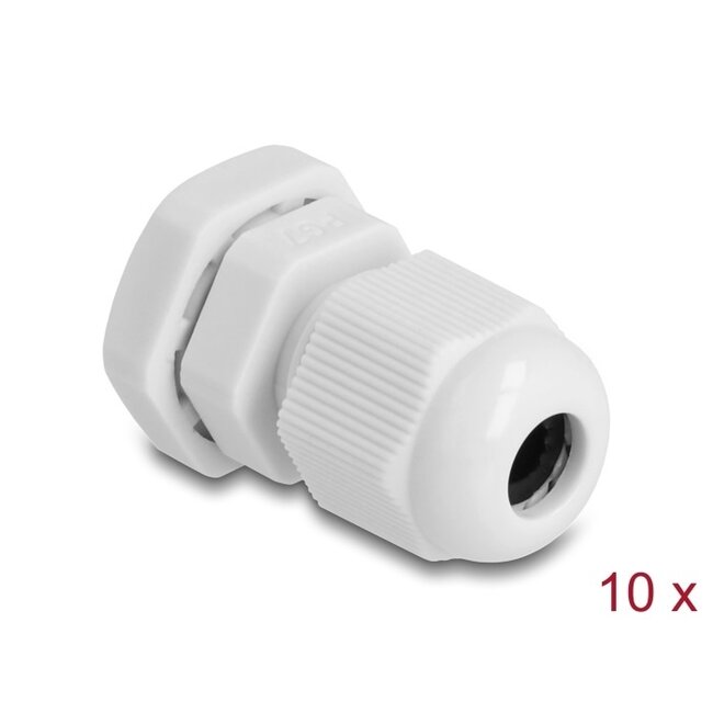 Kabelwartel | PG7 | 3-6,5 mm | IP68 | grijs | 10 stuks