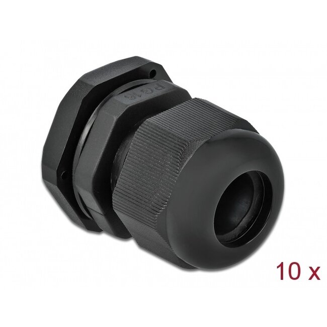 Kabelwartel | PG16 | 10-14 mm | IP68 | zwart | 10 stuks