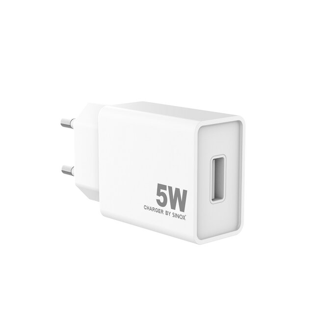 Sinox PRO USB thuislader | 1x USB-A | 1A | wit