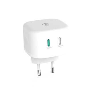 Nedis Nedis USB thuislader | 2x USB-C PD | Smart IC | GaN | 45W | wit